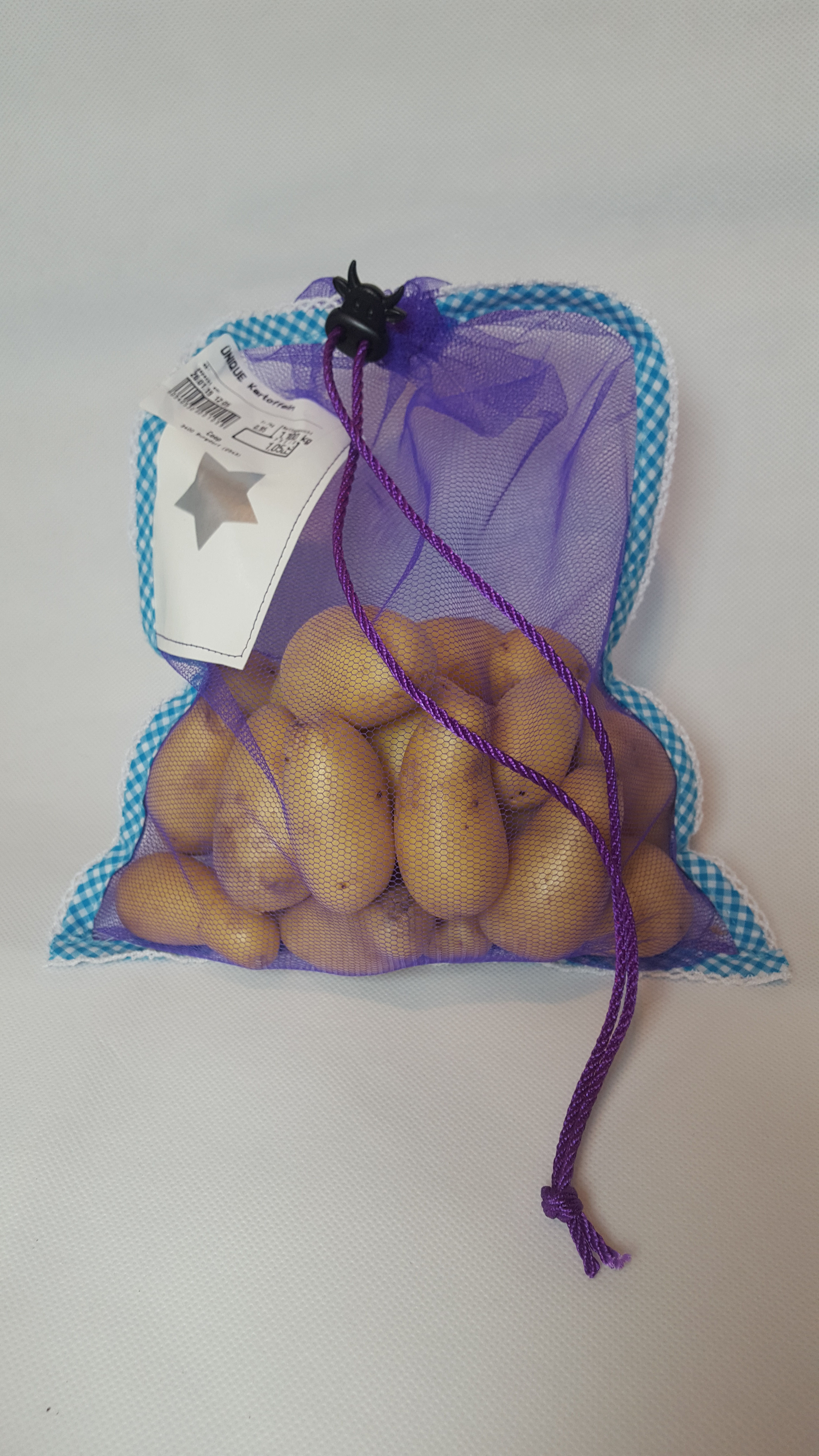 Veggie bag / Gemüsesäckli Violett - blau kariert