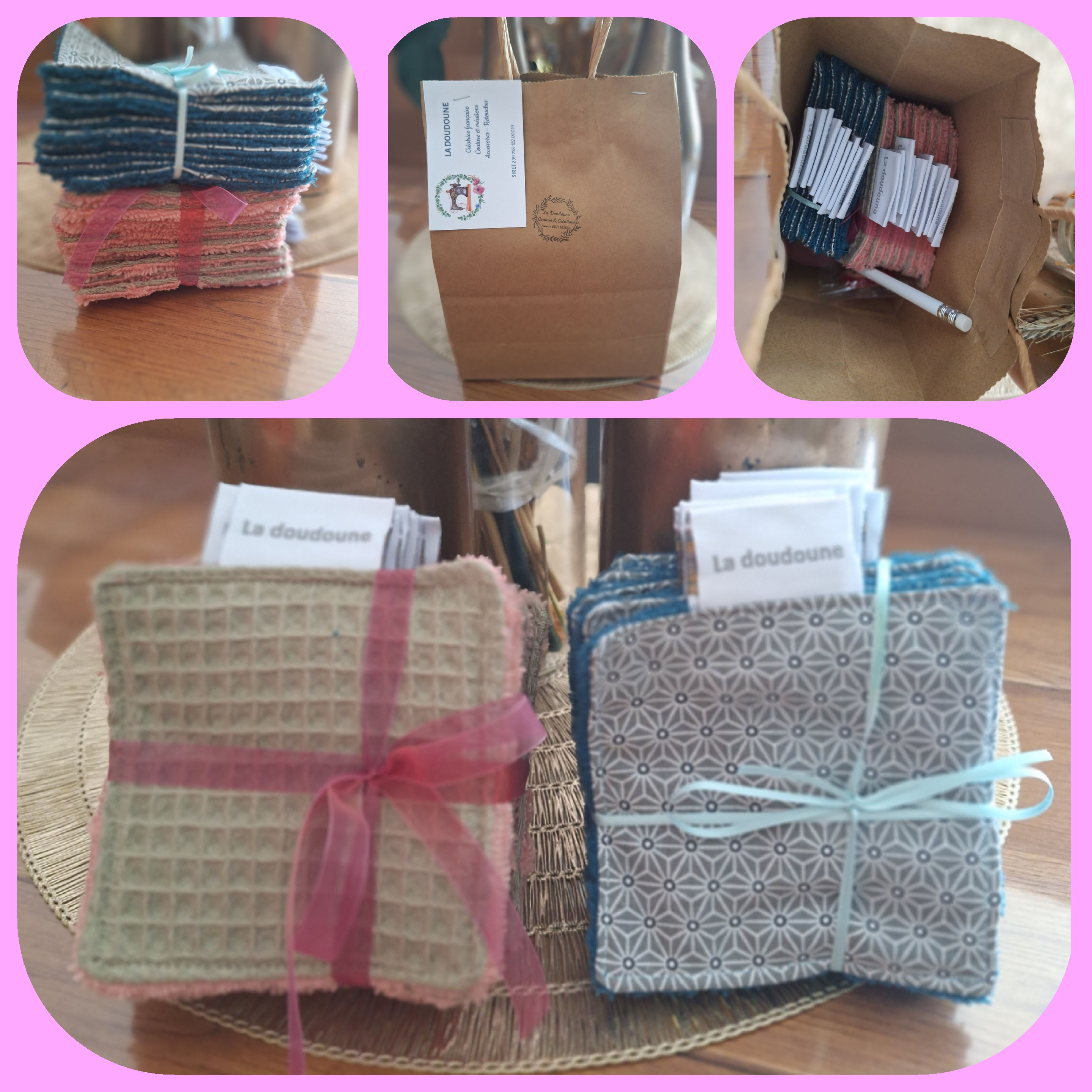 Lingettes lavables éponge de bambou