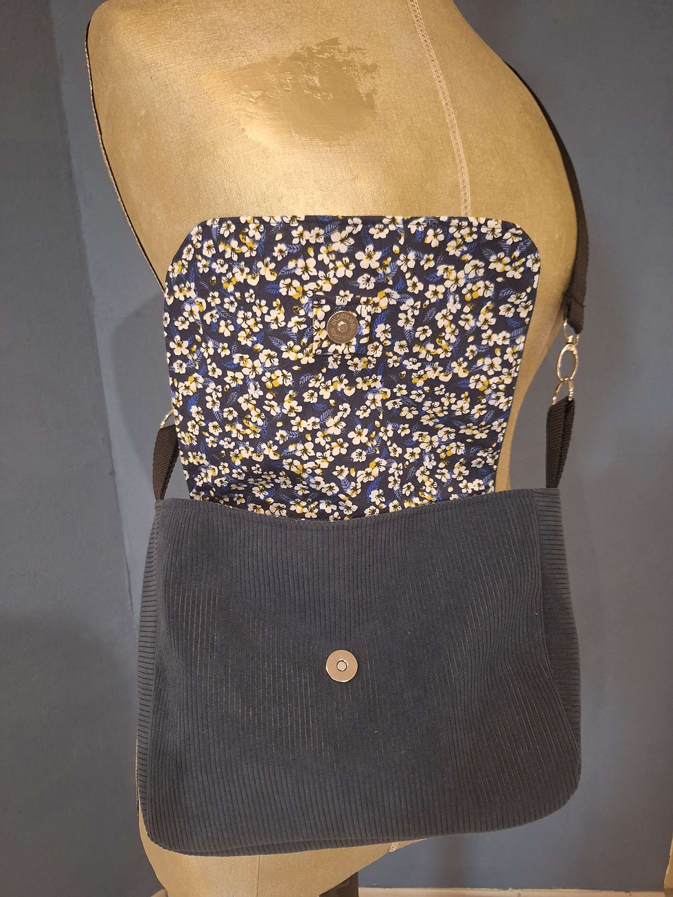 Miniature : Sac besace velours 