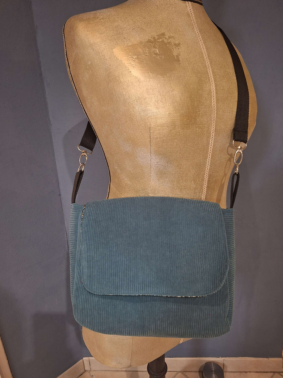 Miniature : Sac besace velours 
