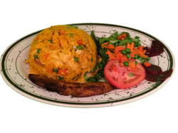 mix rice with chicken