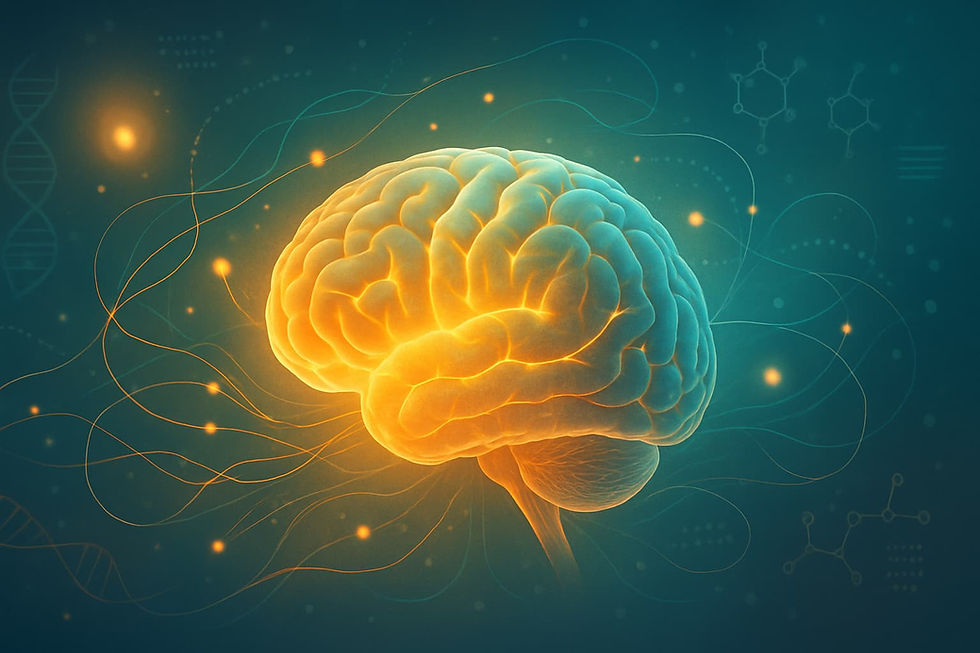 Visualisierung von neuronalen Verbindungen im Gehirn, inspiriert durch die neusten Studien zur Hypnose und deren Einfluss auf das Unterbewusstsein