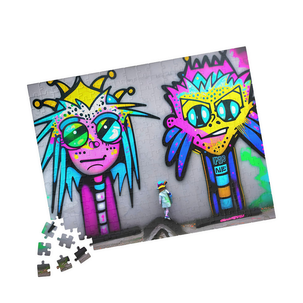 Thumbnail: Puzzle - Aliens Twins in Graffiti - Art in Pieces