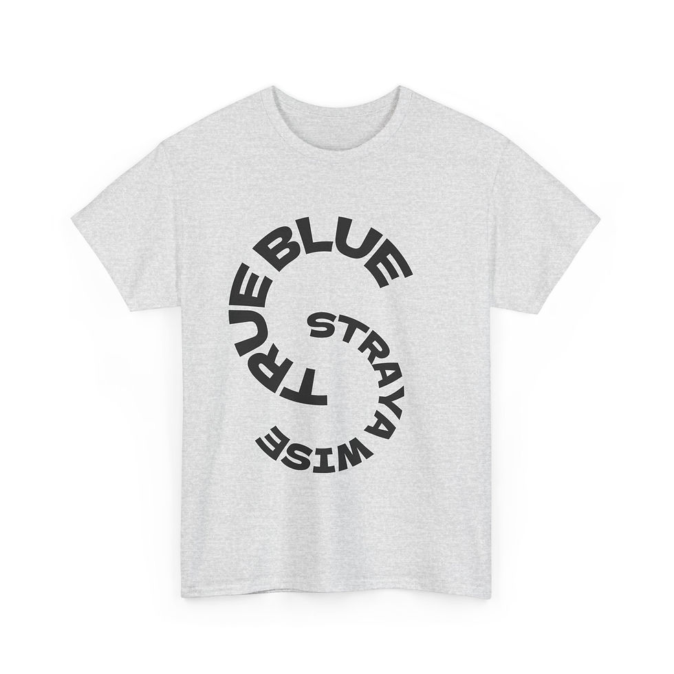 Thumbnail: True Blue Strayawise T-shirt | Circular Typography, Australian Character Tee