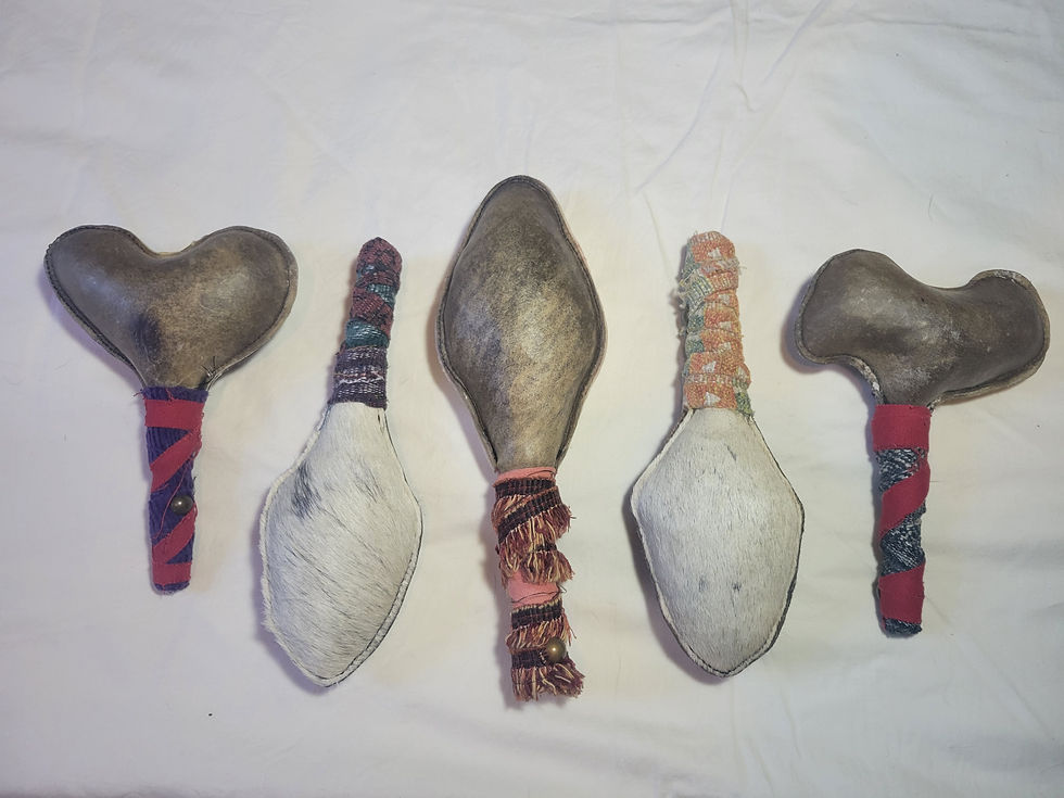 Upcycled Rattles, Hair, Goat Hair 