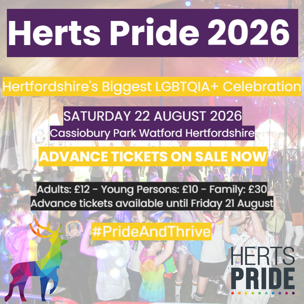 Herts Pride 2026 - buy your tickets now!