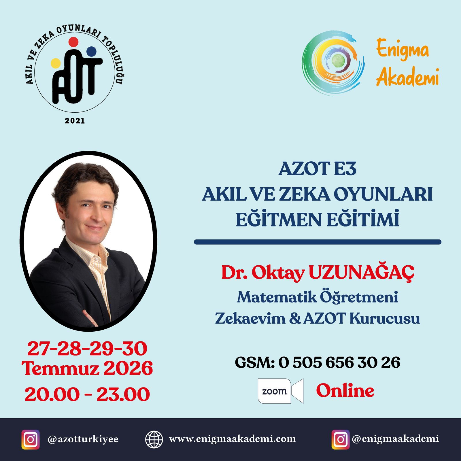 AZOT E3 Zeka ve Akıl Oyunları Eğitmen Eğitimi (Seti)
