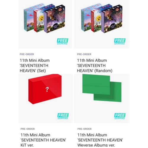SEVENTEEN 11th Mini Album [SEVENTEENTH HEAVEN] | Kpopmerchindia