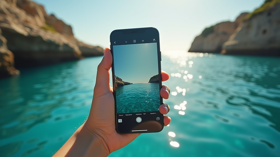 Vue en plongée d’un smartphone affichant un post Instagram coloré et engageant