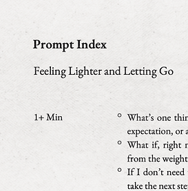 prompts to feeling lighter and letting go
