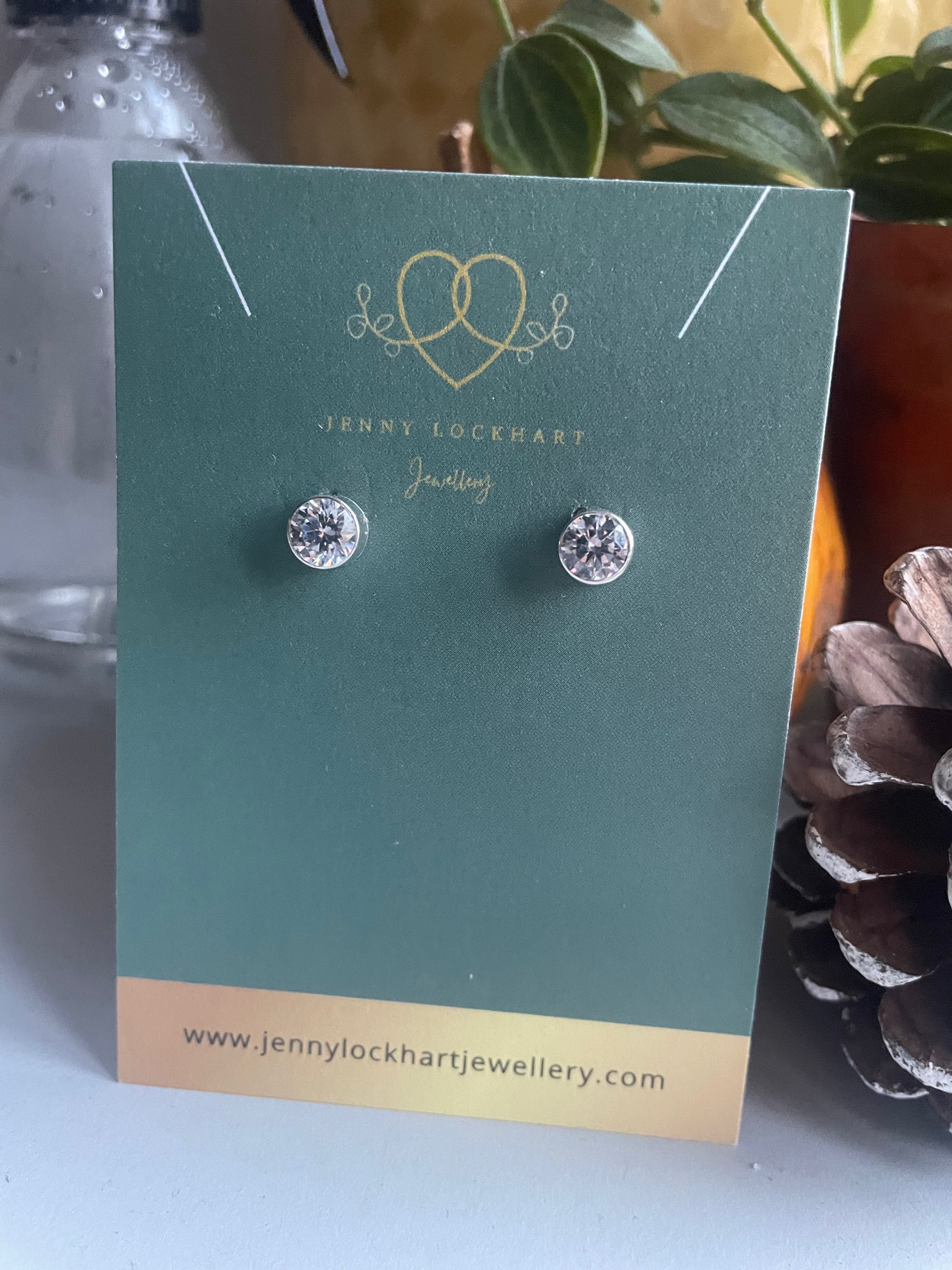 Large 6mm cz Stud Earrings