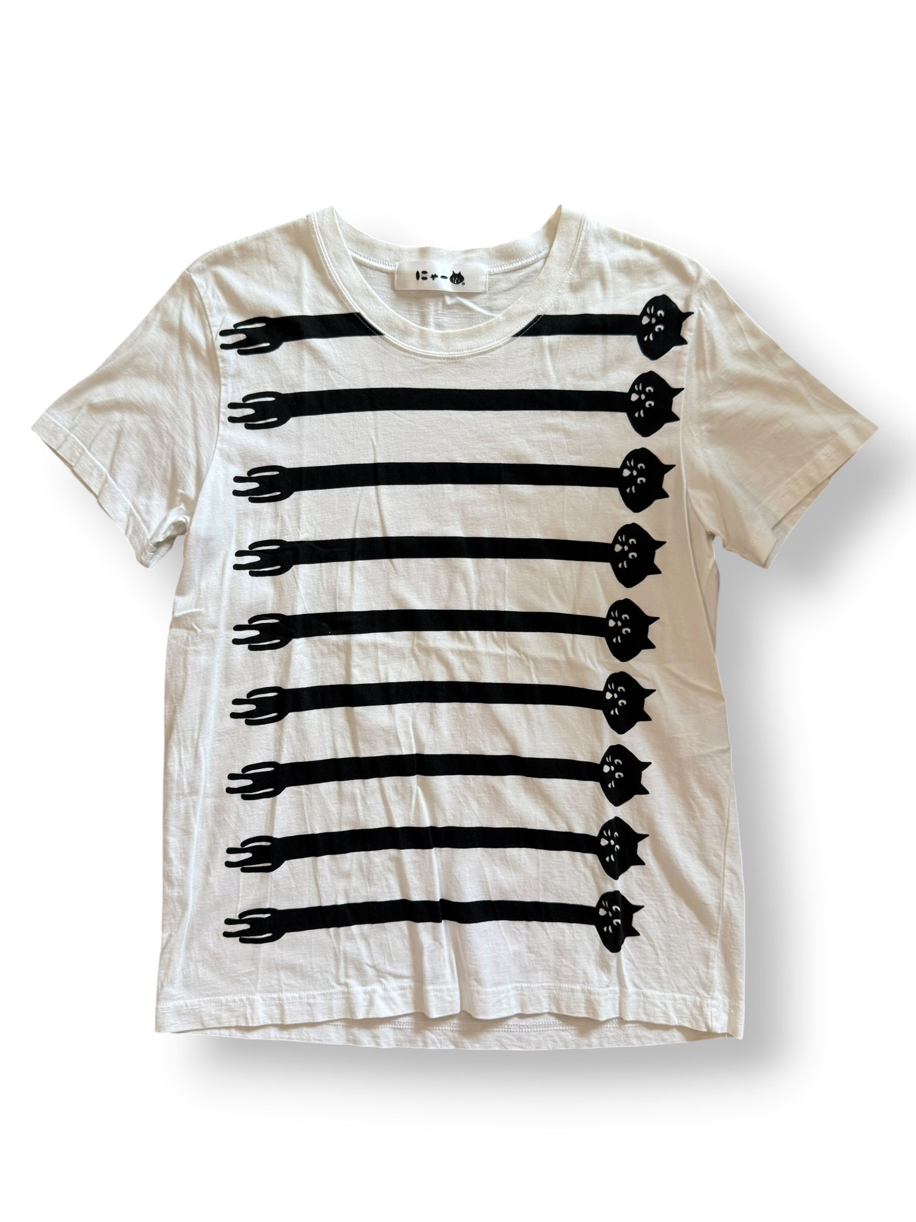 NE-NET NYA- BLACK CAT STRIPE PRINT TEE