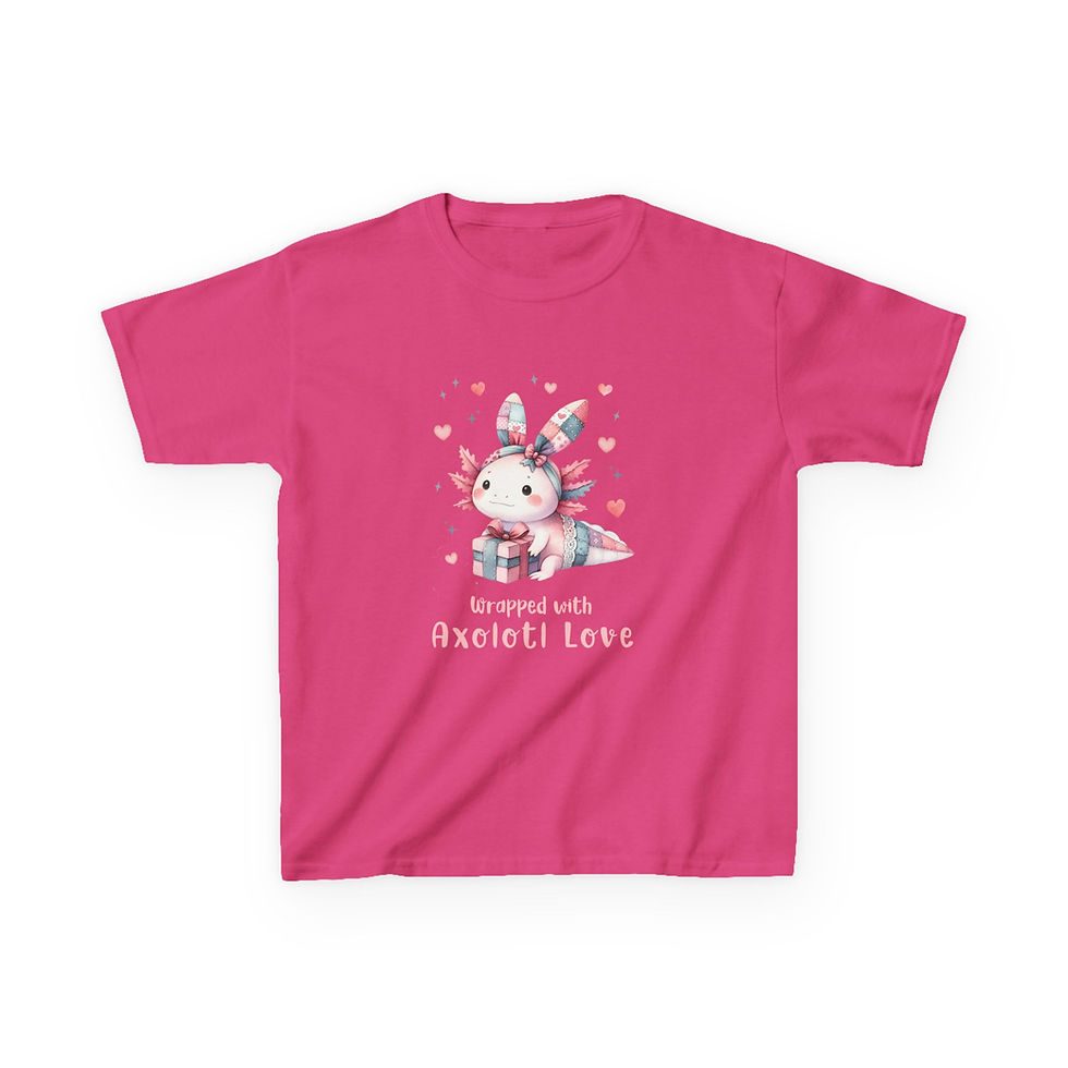Thumbnail: Kids Tee - Adorable Axolotl Love Design - Cute for Animal-Loving Kids