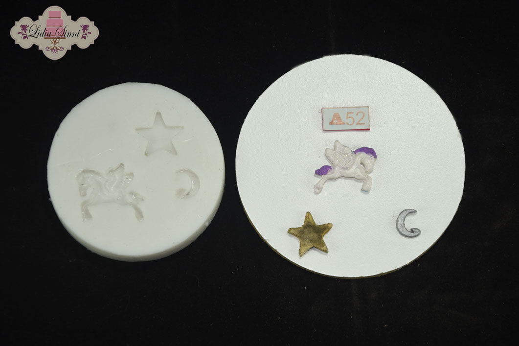 MOLDE SILICONA UNICORNIO Y ESTRELLA