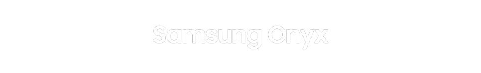 לוגו Samsung Onyx בלבן על רקע ירוק