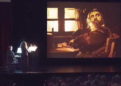 City without Jews, Alicia Svigals and Donald Sosin performing with film