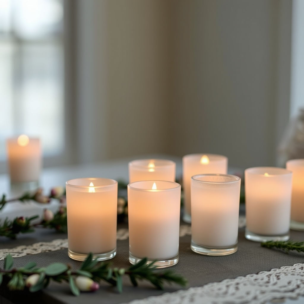 9 cl candle frosted glass