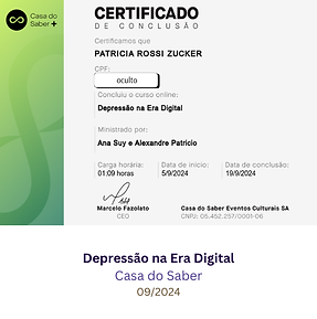 Certificado Depressão na Era Digital