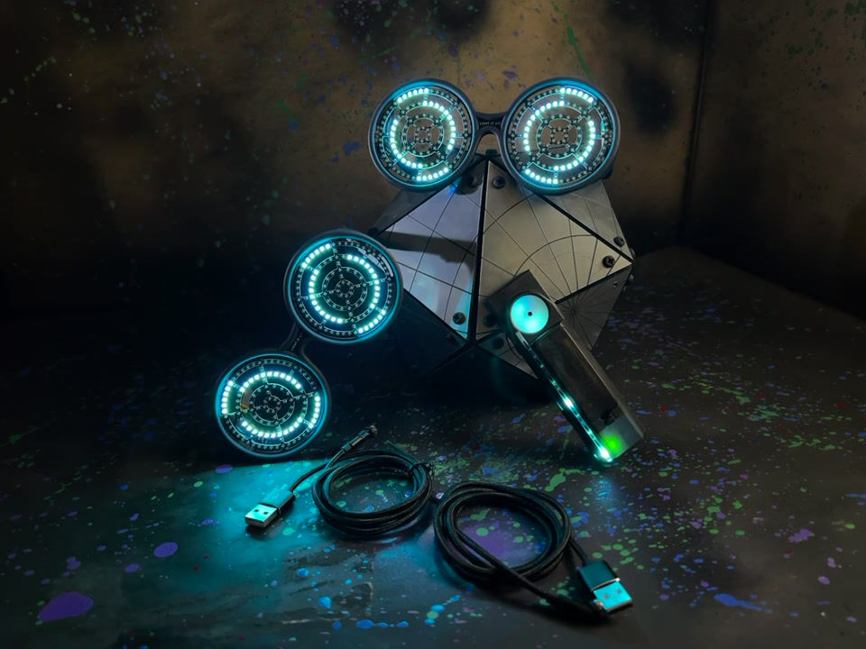 Thumbnail: wireless circle led rave glasses