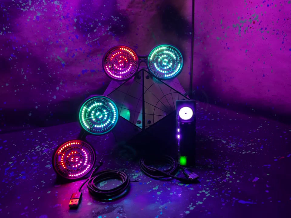 Thumbnail: wireless circle led rave glasses