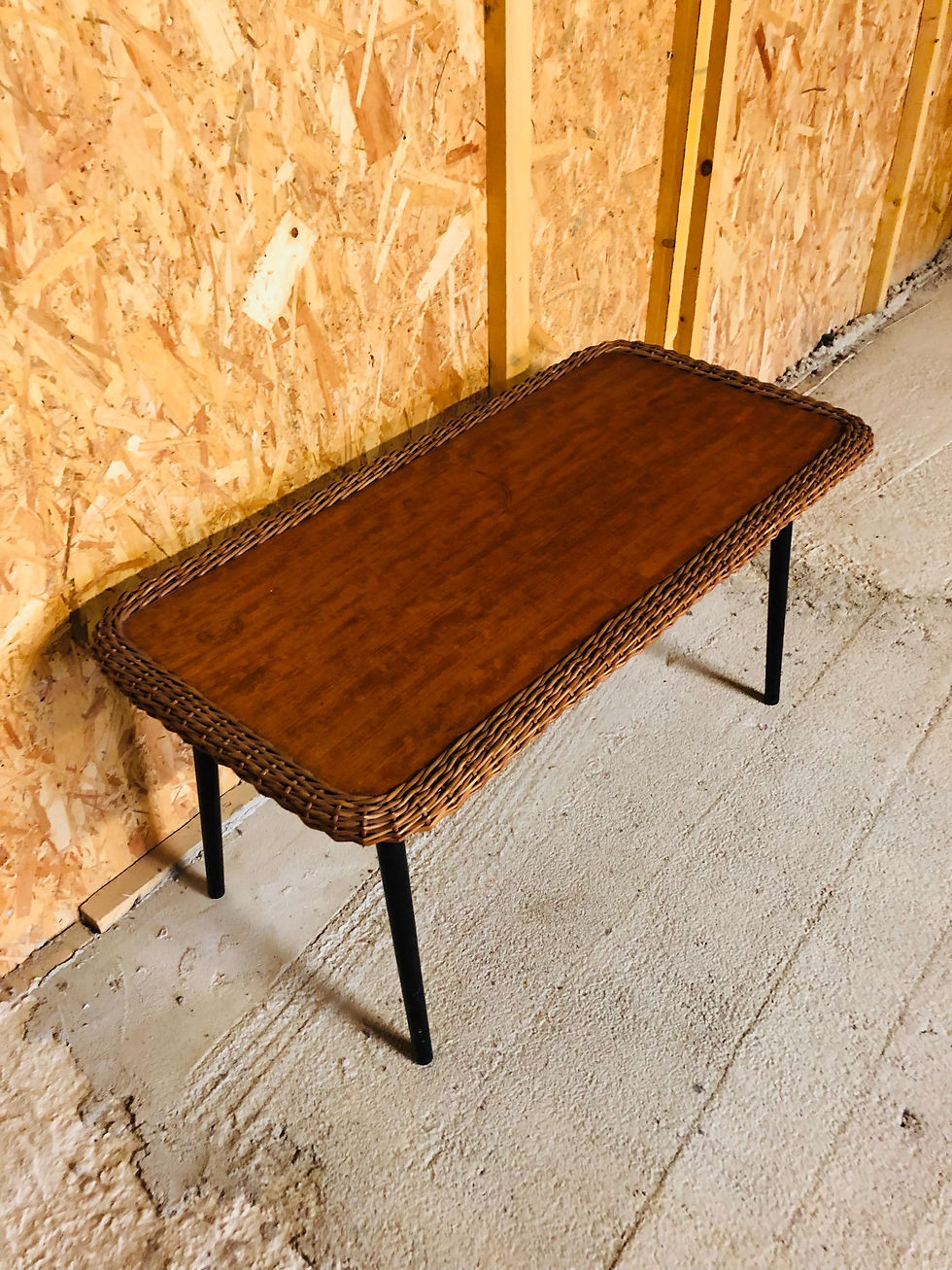 Miniature : Table basse bois et osier