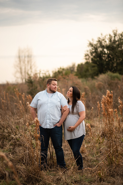 Expectant couple at La Chua Trail on Paynes Prairie with gainesville maternity photographer CWP Photography