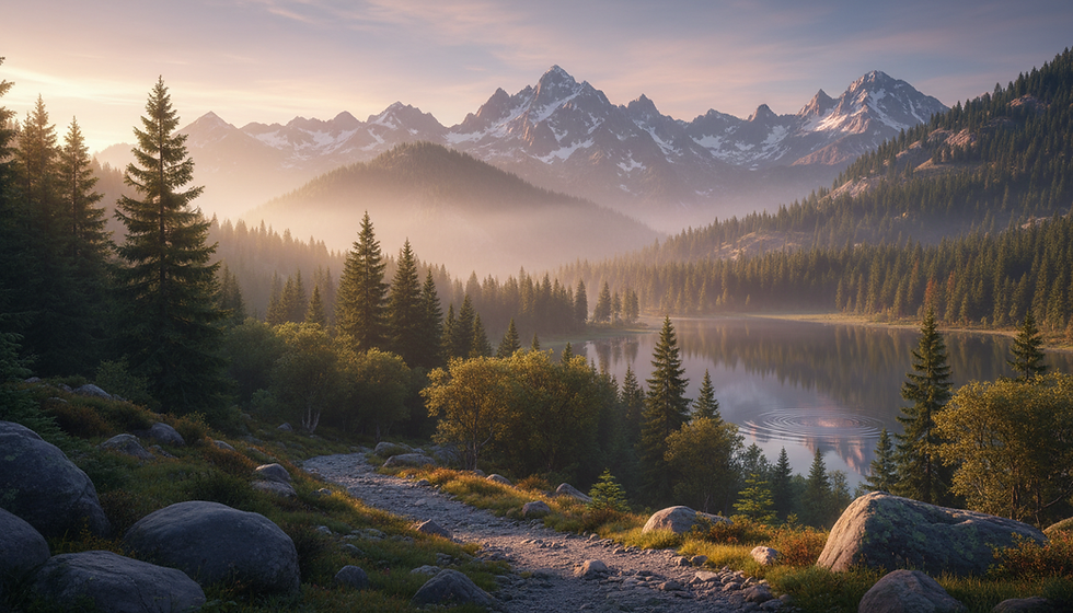 morning in the mountains