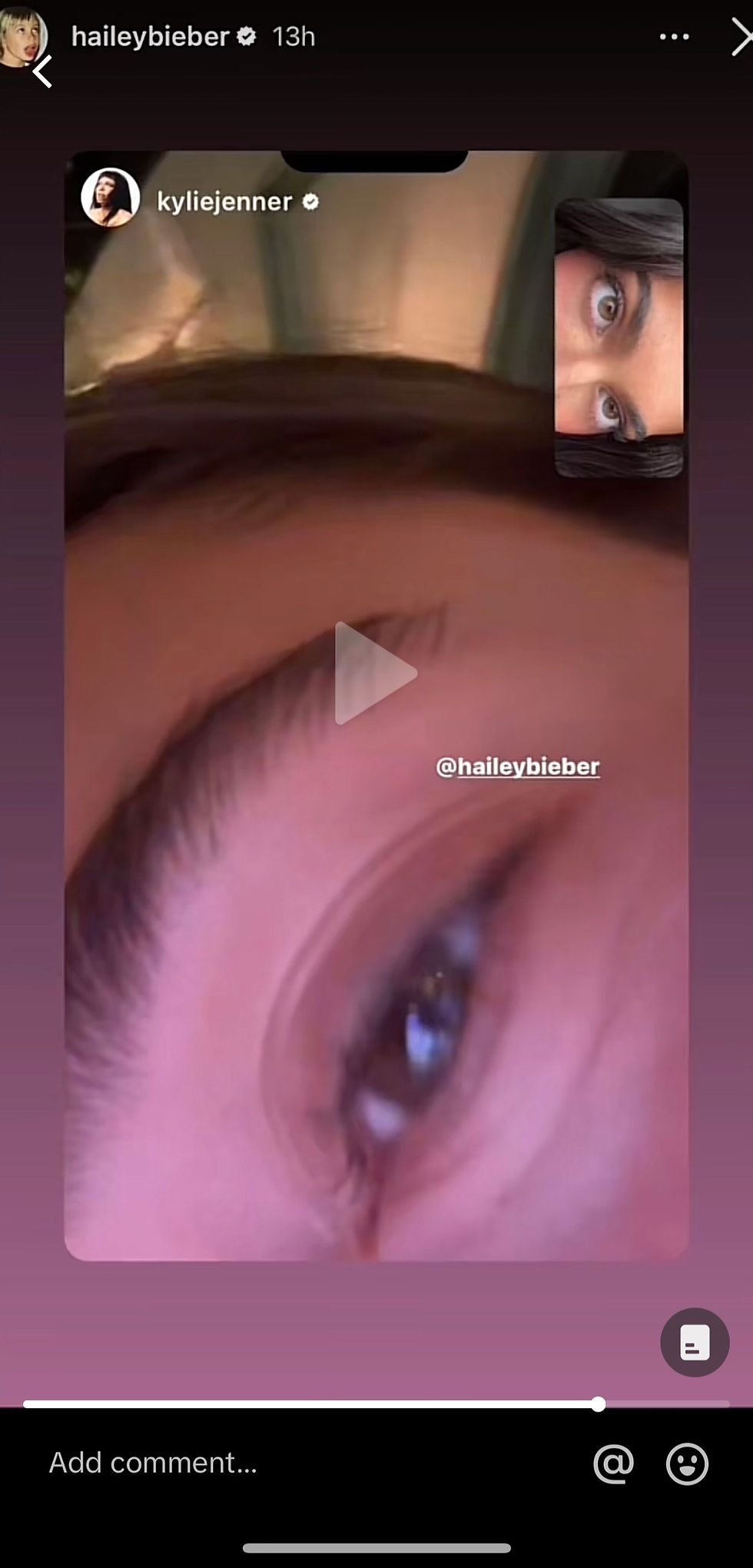 Hailey Bieber story screenshot