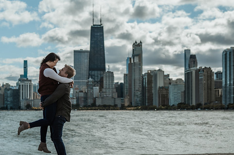 Katie and Karol engagement session in downtown chicago