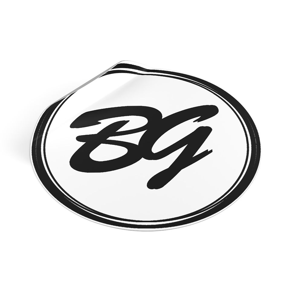 Thumbnail: Brook Gee Round Vinyl Sticker - White