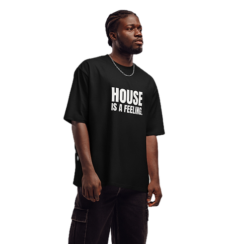 House Is A Feeling Oversized Heavyweight T Shirt Black