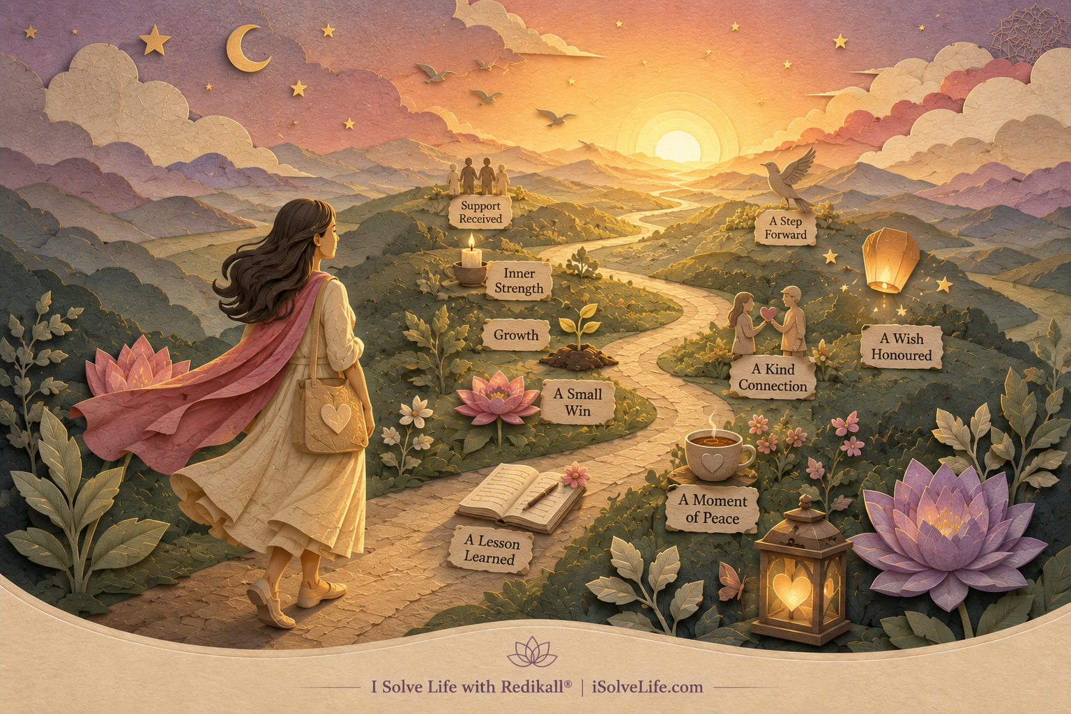 Releasing daily pressure and embracing gratitude through gentle self-reflection.