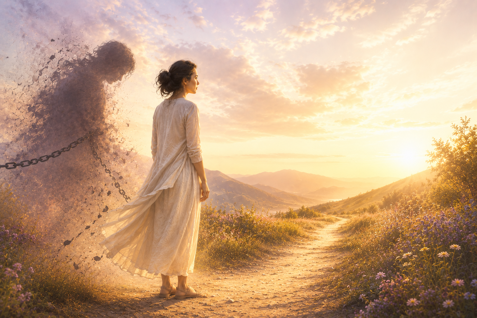 Woman beginning an inner journey toward forgiveness and emotional freedom