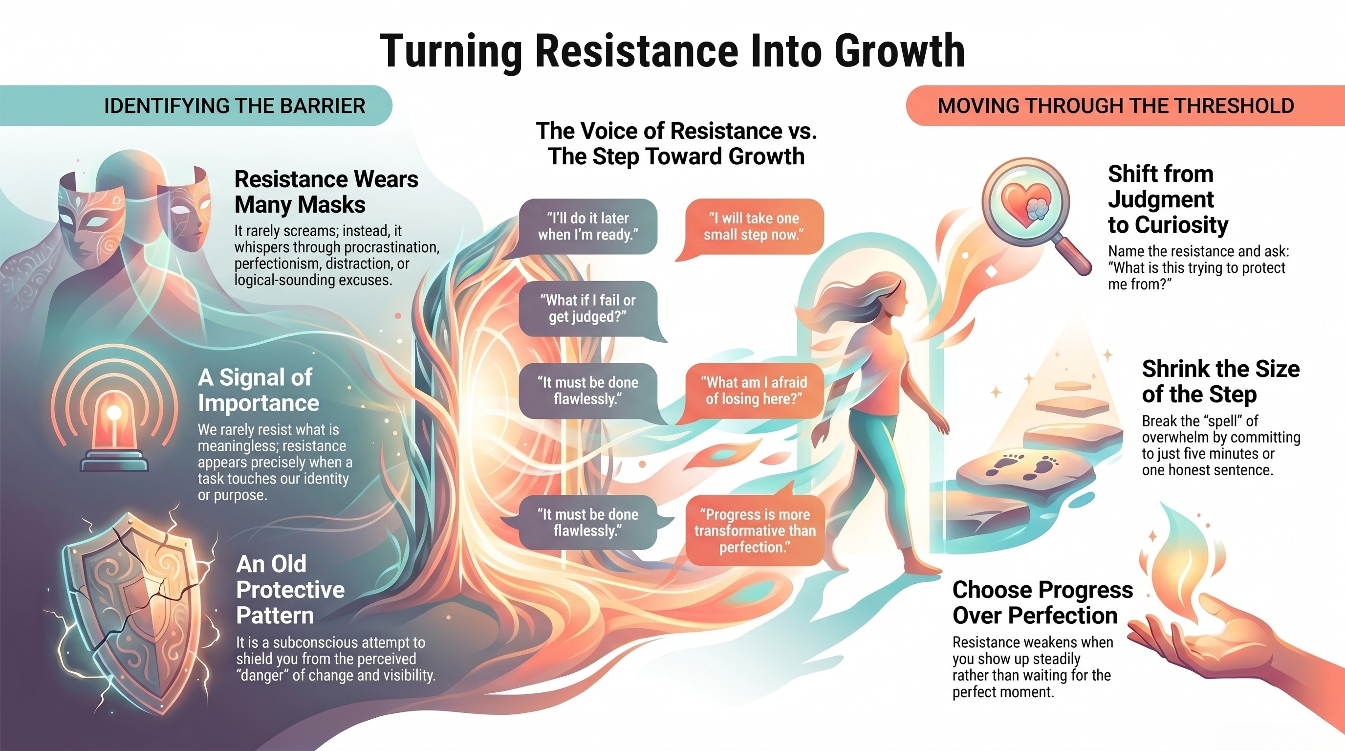 Infographic on how to turn resistance into growth