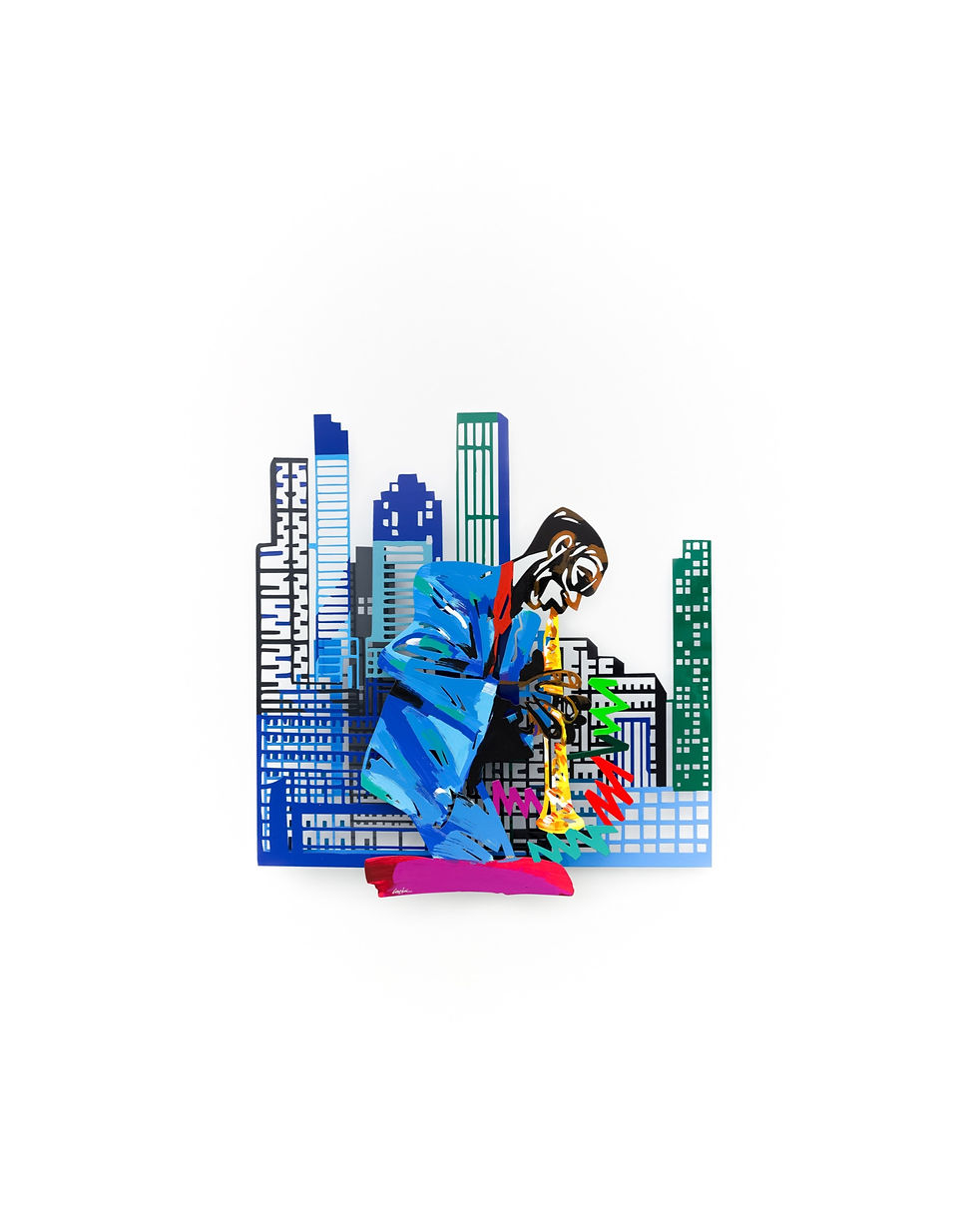 David Gerstein: Jazz and the City, handbemalter Stahlschnitt