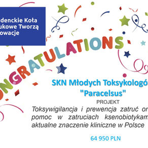 Grant Ministerialny dla SKN Młodych Toksykologów "Paracelsus"
