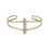 Thumbnail: 14 Karat Gold Plated Split Cuff with Gray Moonstone Spike