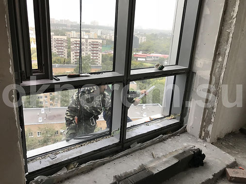 Установка стеклопакетов альпинистами Мосфильмовская 8