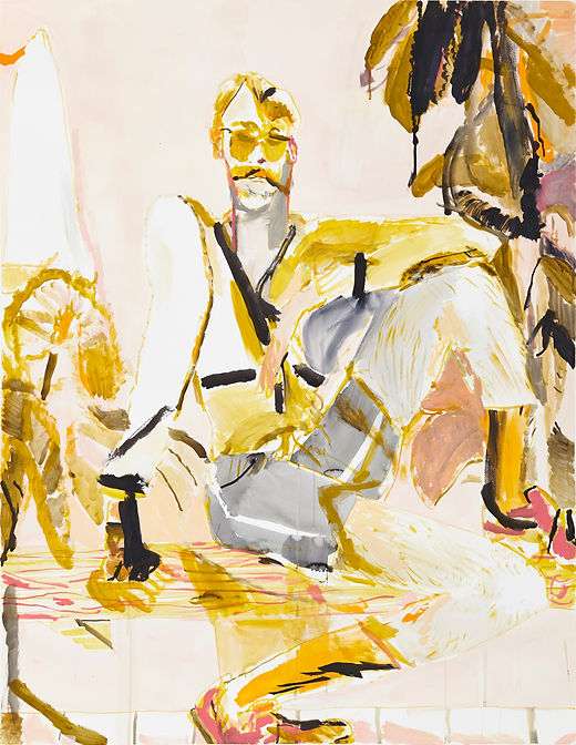 Home school tiger, Michael Taylor 2015, Acrylic and flashe on paper, 140 x 110 cm