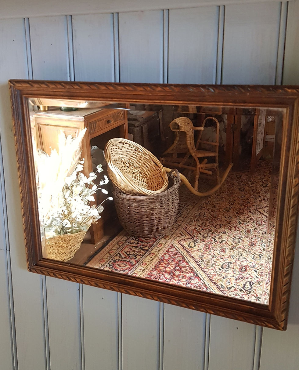 Miroir ancien cadre bois