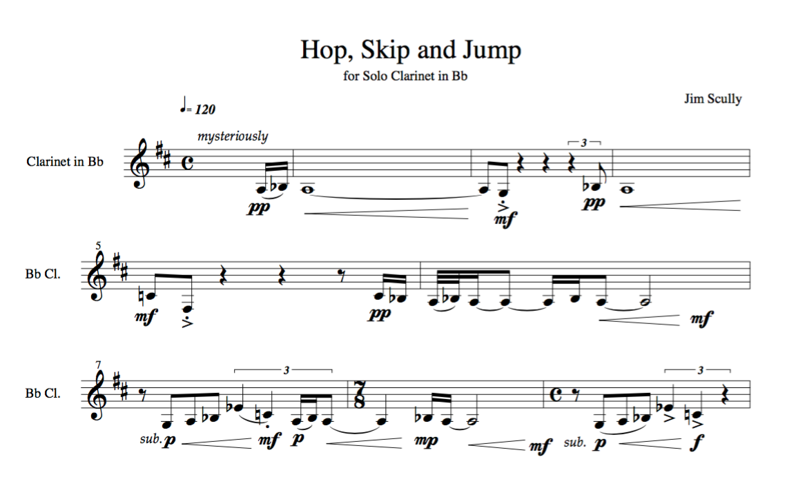 Hop, Skip, and Jump (for clarinet)