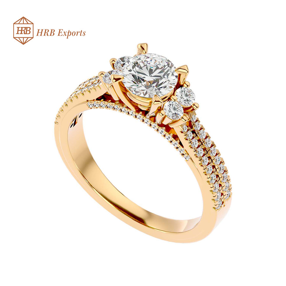 Thumbnail: Moissanite Colorless Diamond Ring