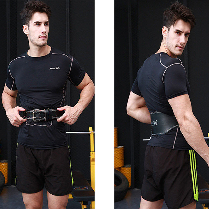 Thumbnail: Leather Weight Lifting Belt- Gym Training Support