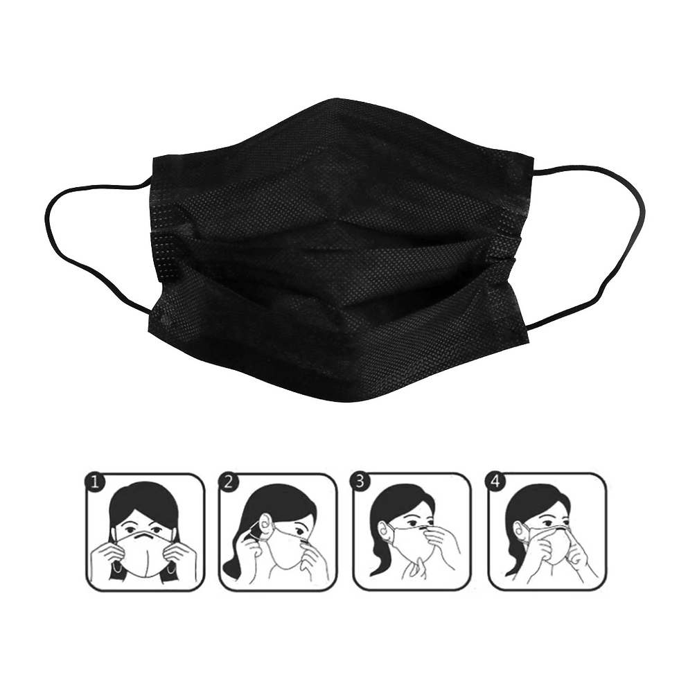 Thumbnail: Black Medical Mask  EAN 6941350849823   Layer: 3 ply  Box: 100 pcs Price: 14.39 USD