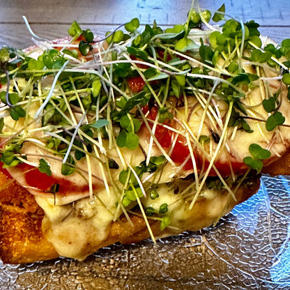 Broil an open-face sandwich and add micros for a fresh burst of flavor!