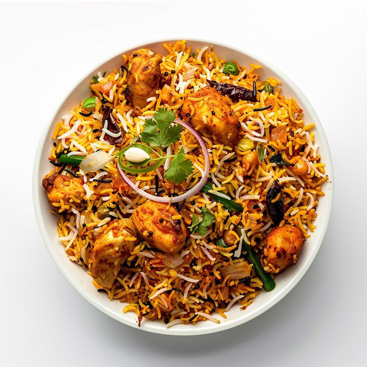 Bone-in Tandoori Chicken Biryani, a Diwali dinner favourite at Masala & More, Malmö