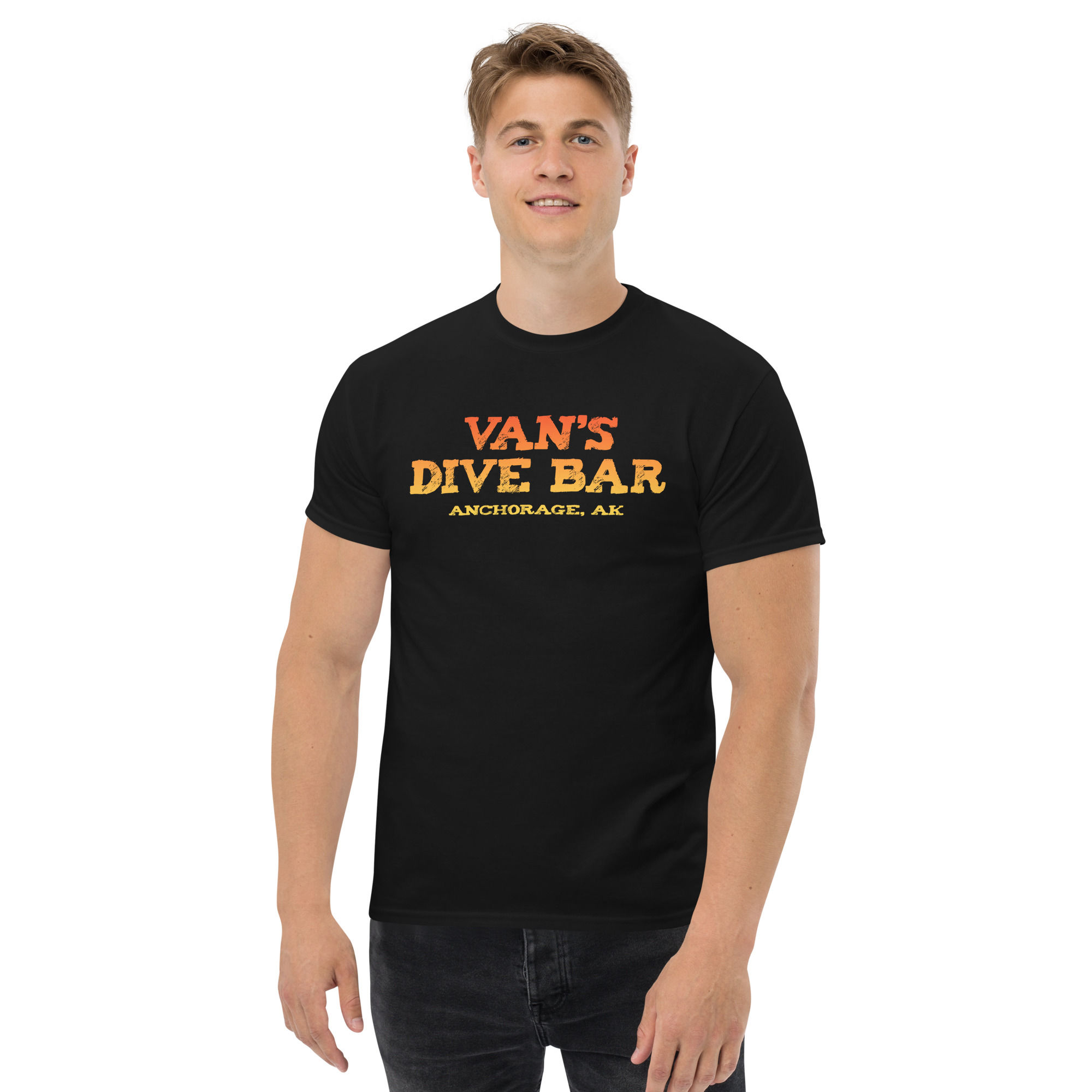 Men's classic tee-Vans Dive Bar-orange-logo