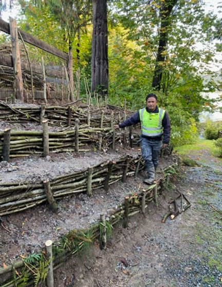 Kalyan Thapa with wattle fencing