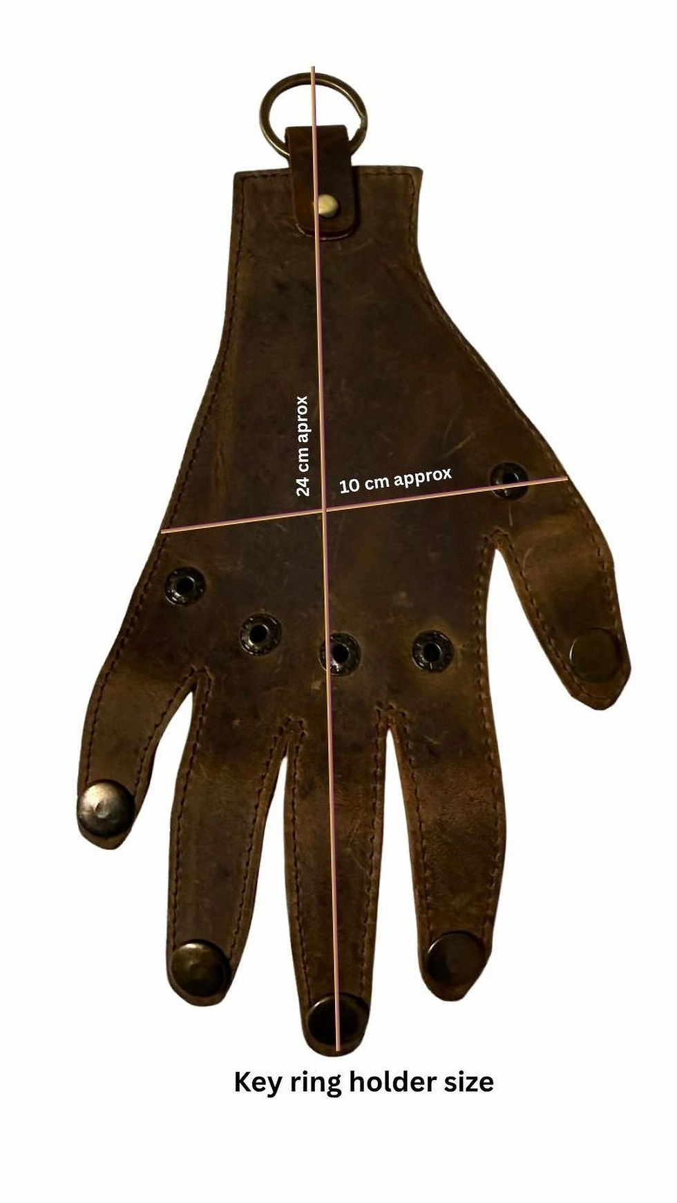 Thumbnail: Leather hand-shaped key holder in brown hunter leather
