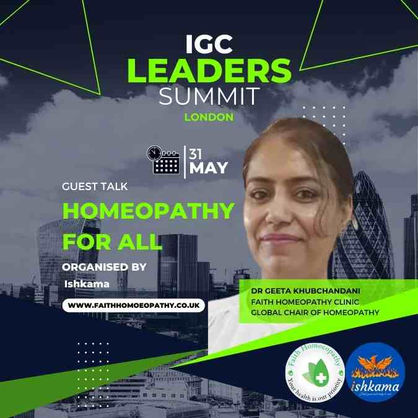 Guest Talk: Homeopathy For All, IGC Leaders Summit